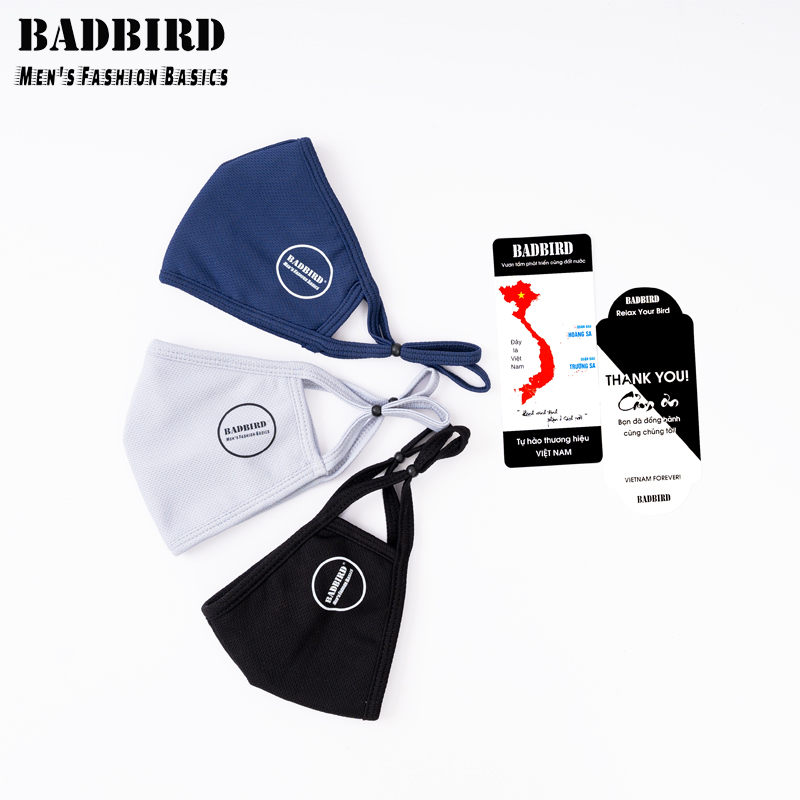 Khẩu Trang Vải Y Tế Kháng Khuẩn Cao Cấp BADBIRD 3 Lớp 4 Tính Năng, Antibacterial Mask, Thương hiệu Việt