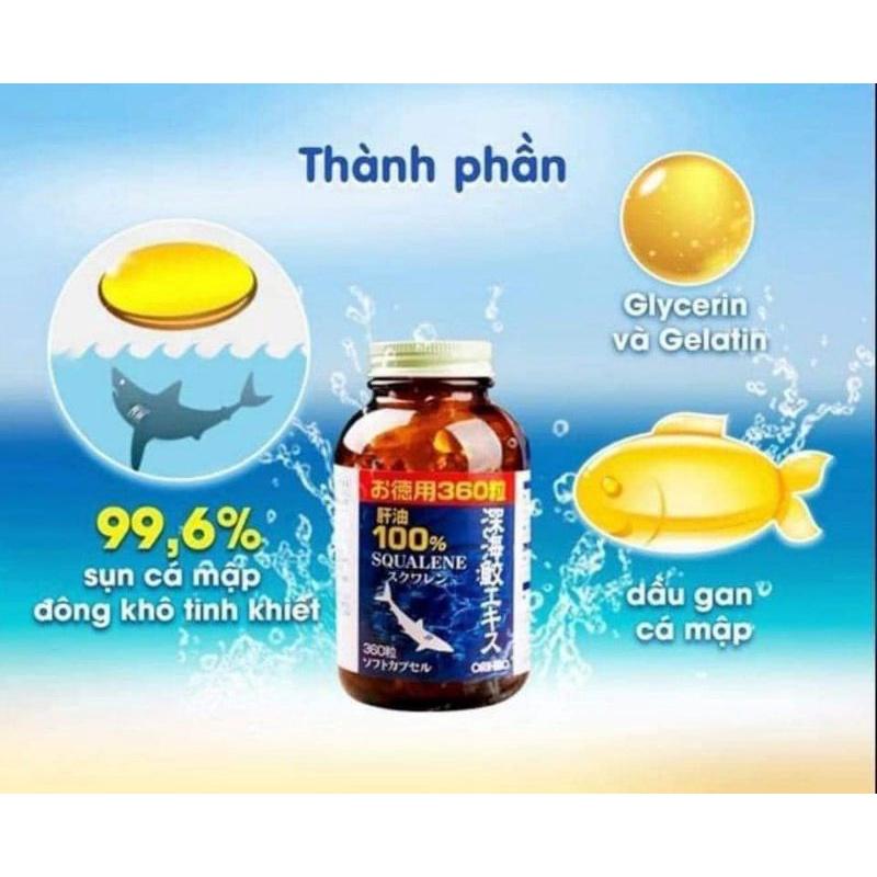 Viên Uống Sụn Vi Cá Mập Orihiro Deep Sea Shark Nhật Bản - hộp 360 viên