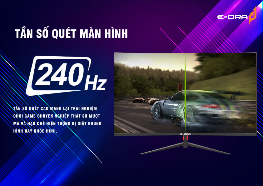 Màn hình máy tính gaming E-Dra EGM27C240s cong 27 inch FullHD 240hz - Hàng chính hãng