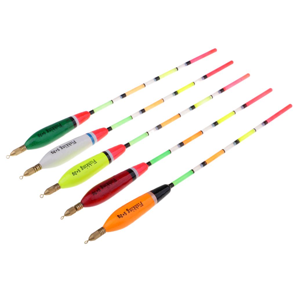 5pcs Balsa Wood Fishing Floats Bobbers Vertical Buoy Fishing Tackle 2g/26cm