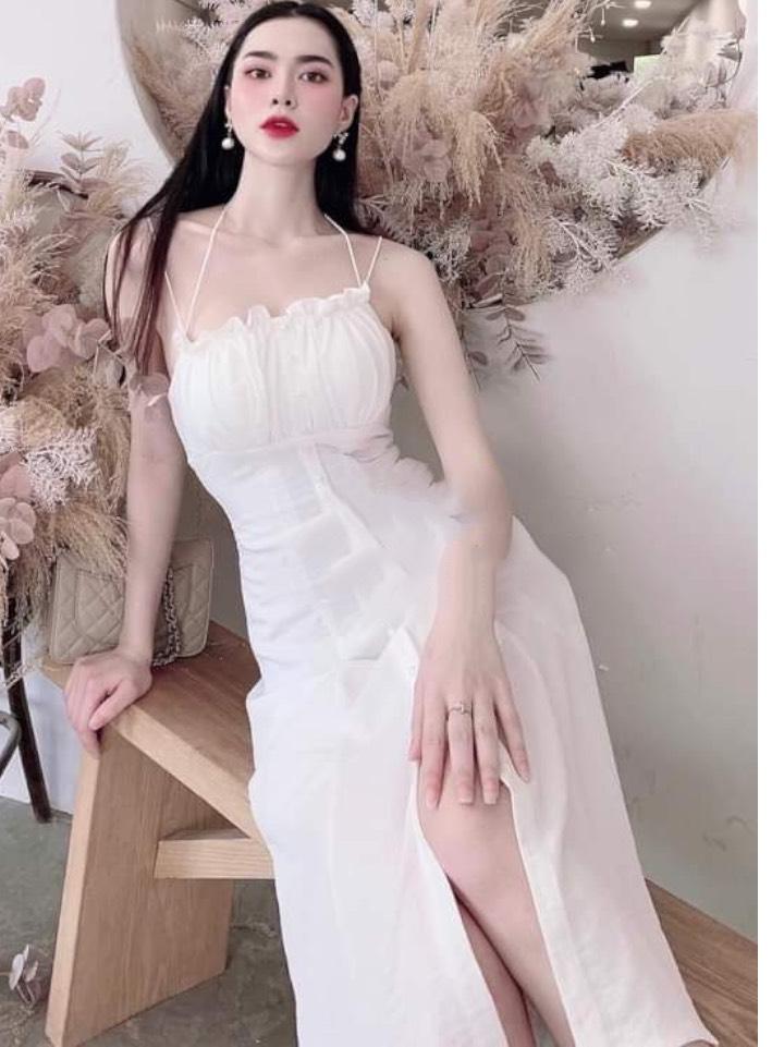 ĐẦM 2 DÂY NHÚN NGỰC KẾT NÚT 9759