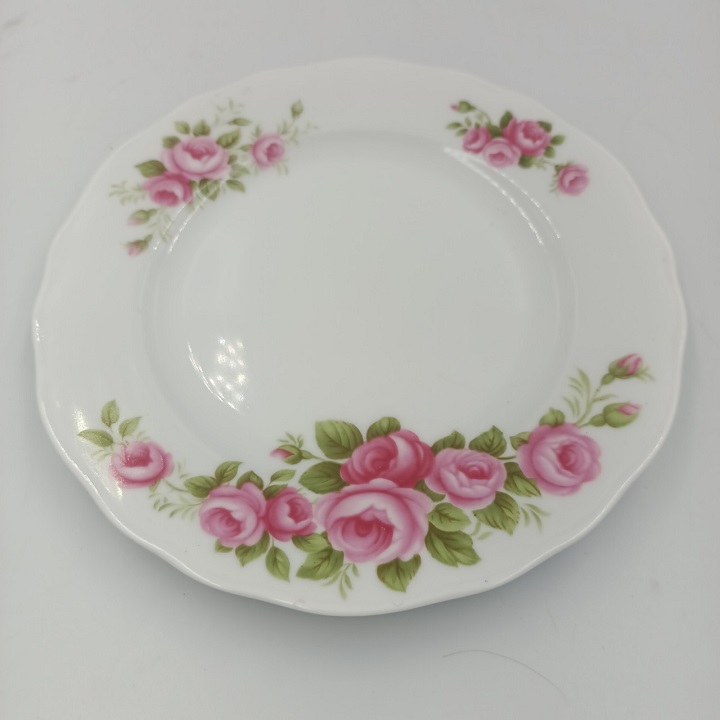 Đĩa Sứ Hoa Hồng Chùm Đỏ Kích Thước 20.5 CM Hàng Nhập Khẩu Cao Cấp