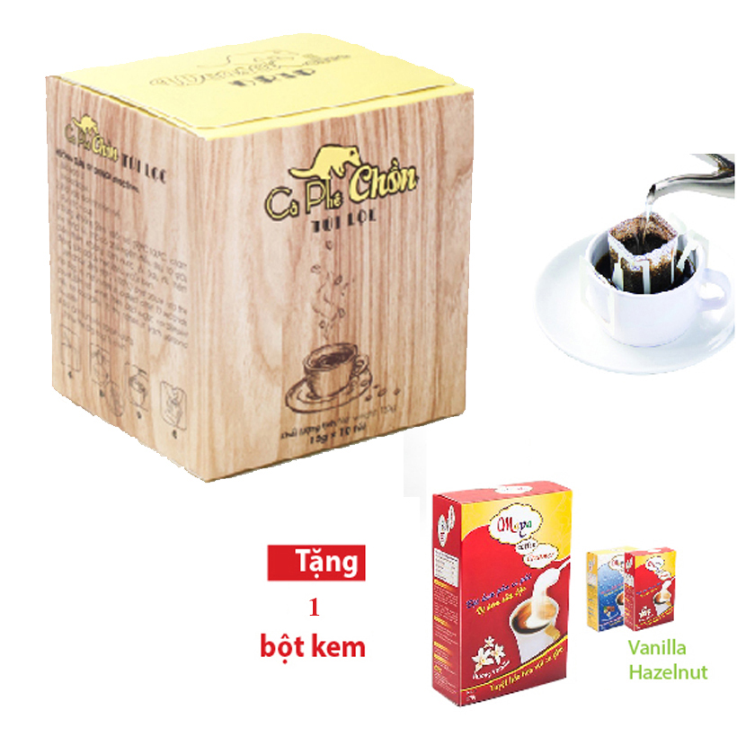 Combo cà phê chồn túi lọc - bột kem pha cà phê