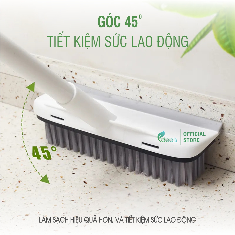 Cây Chà Sàn Nhà Tắm Đa Năng 2 trong 1 ECODEALS - Cọ sàn và gạt nước, cán tăng giảm chiều dài linh hoạt