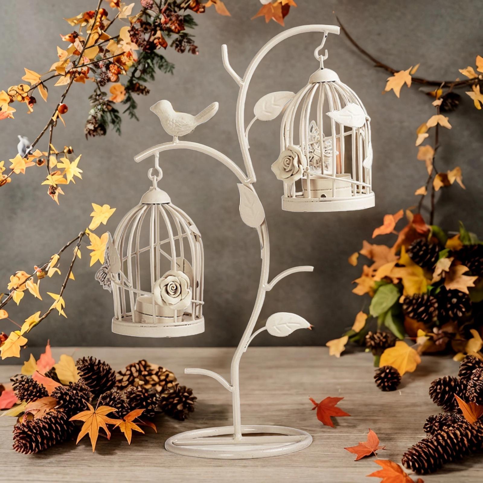 Birdcage Candle Holder Lantern Stand for Farmhouse Table Centerpiece Wedding