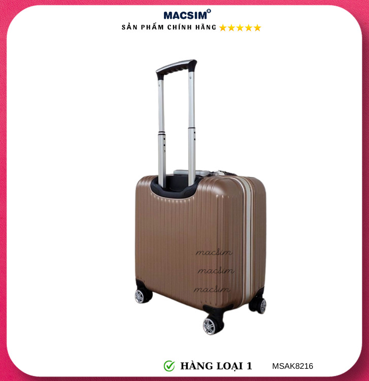 Vali cao cấp Macsim Aksen hàng loại 1 MSAK8216 cỡ 17 inch màu gold