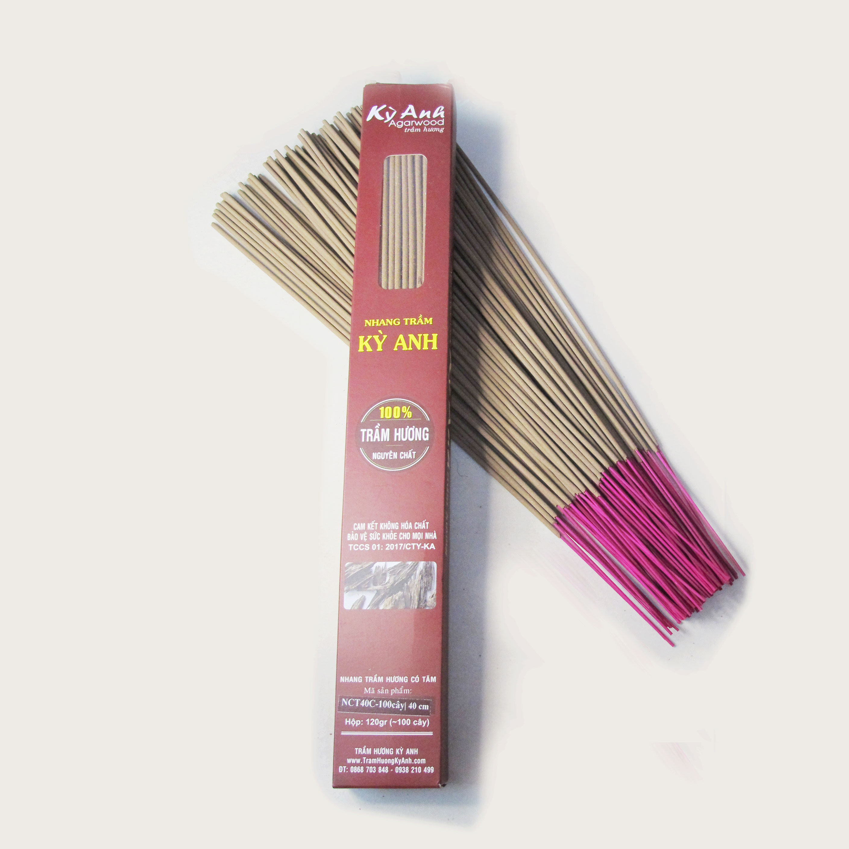 Nhang Trầm Hương Kỳ Anh Hộp 100 cây Dài 40cm NCT40C-100c