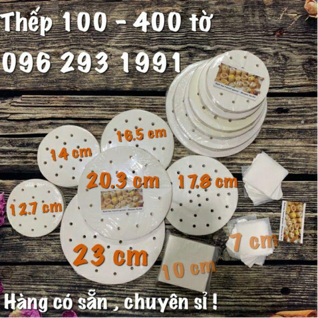 Giấy nến tròn đục lỗ set 100 tờ đến 400 tờ - dùng lót Xửng hấp và Nồi chiên không dầu
