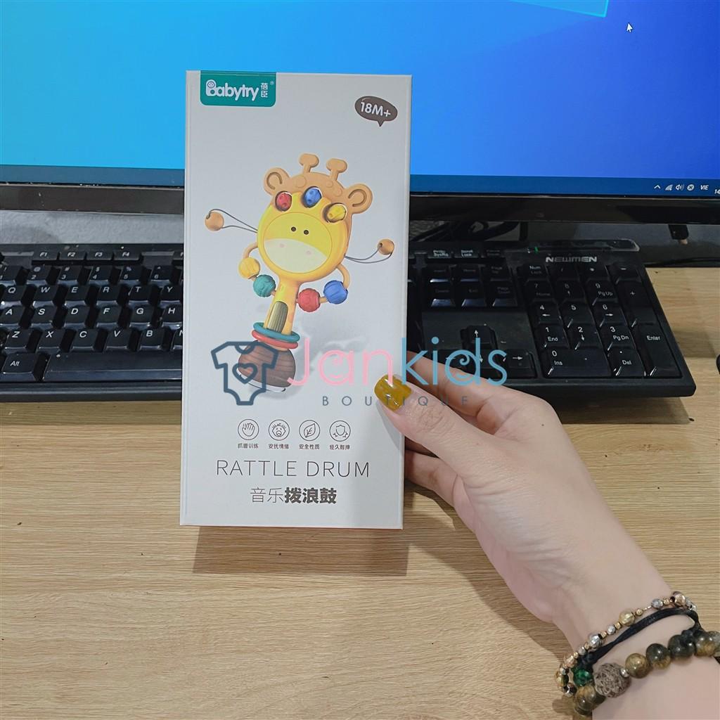 Đồ chơi xúc xắc cầm tay có đèn kèm gặm nướu 2 trong 1 BABYTRY cho bé trên 18 tháng tuổi