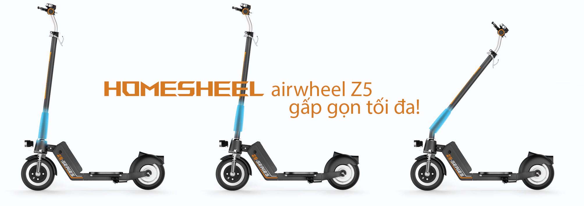 Xe scooter điện Homesheel kiểu dáng thể thao gấp gọn hiện đại - hàng chính hãng - Black