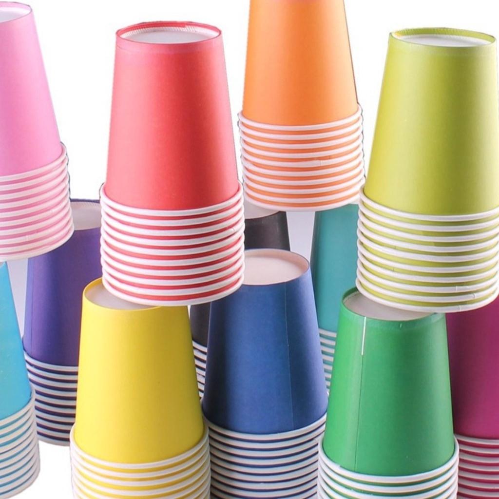 Set 10 Cốc giấy màu sắc
