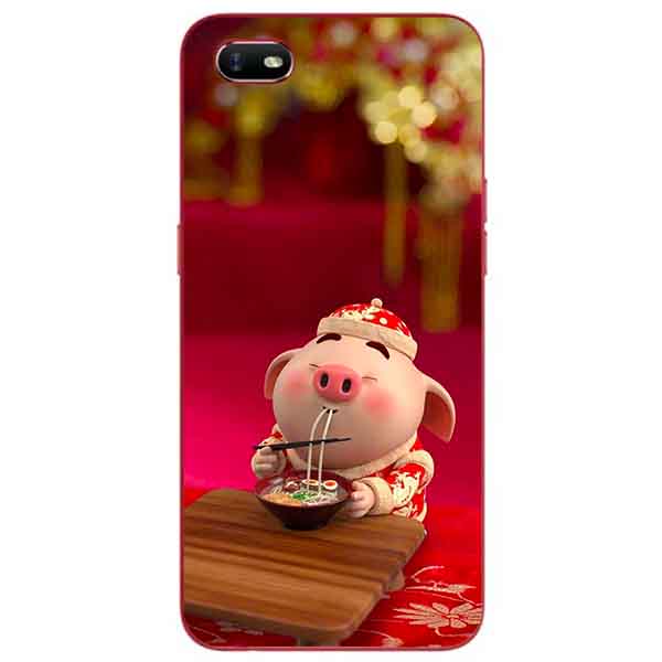 Ốp lưng in cho Oppo A1K Mẫu Heo Ăn