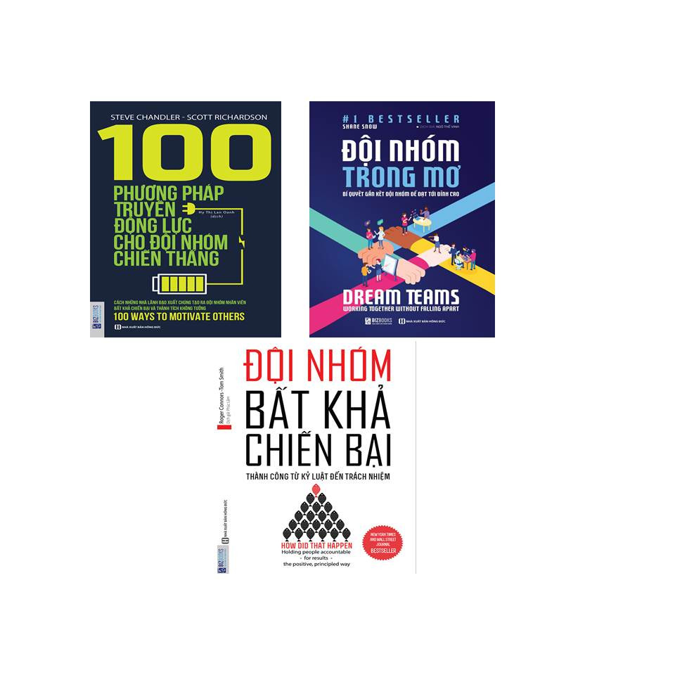 ComBo 3 Cuốn Lãnh Đạo Chuyên Nghiệp Thúc Đẩy Đội Nhóm ; Đội Nhóm Bất khả Chiến Bại ,Đội Nhóm Trong Mơ , 100 Phương Pháp Truyền Động Lực Cho Đội Nhóm Sách bizbooks dh
