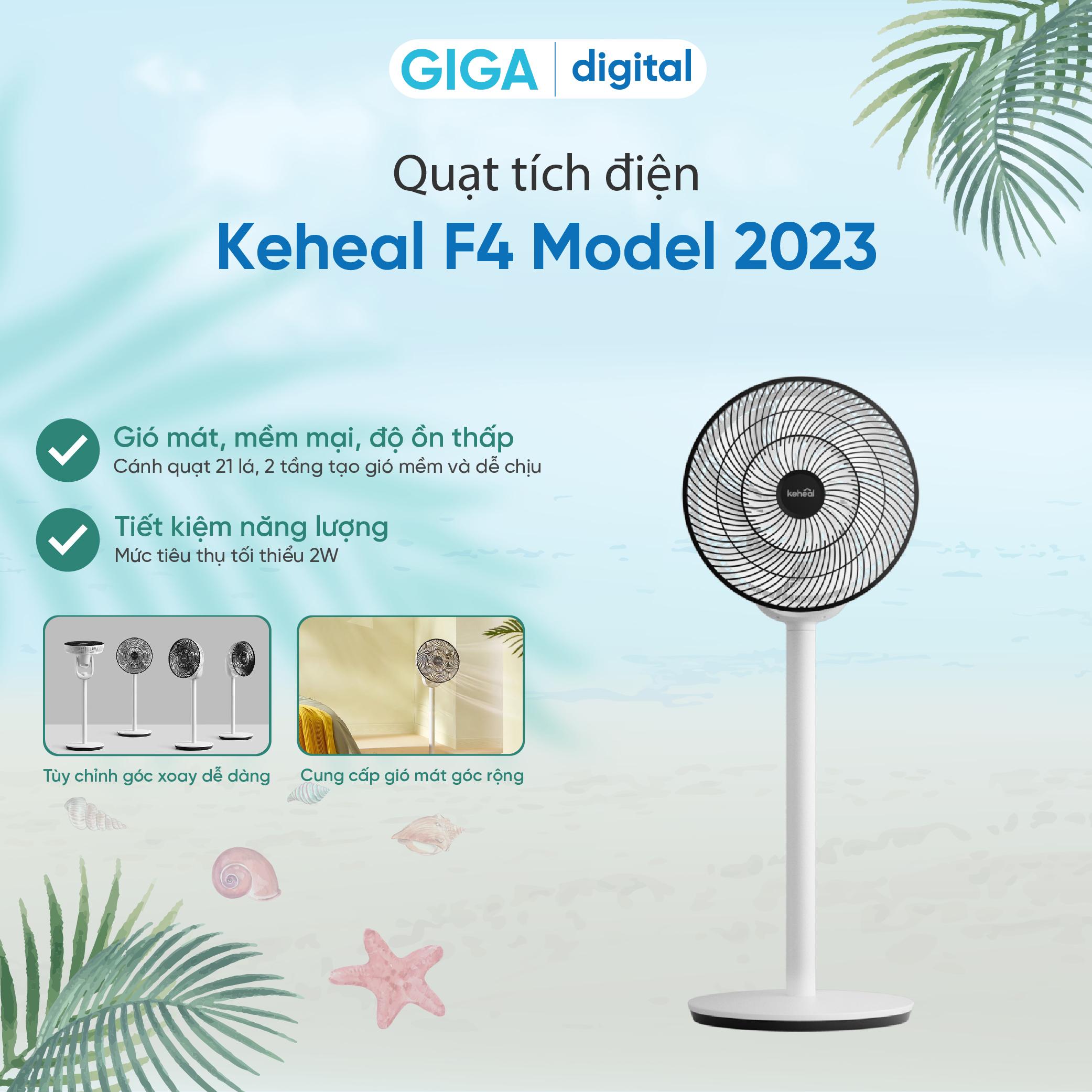 Quạt Tích Điện Keheal F4 Model 2023 - BH 12 Tháng