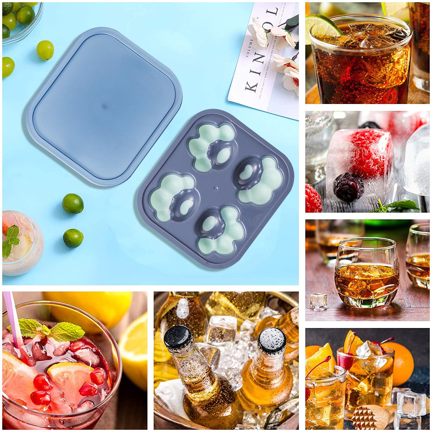 Khuôn silicon làm đá viên hình chân mèo có nắp đậy