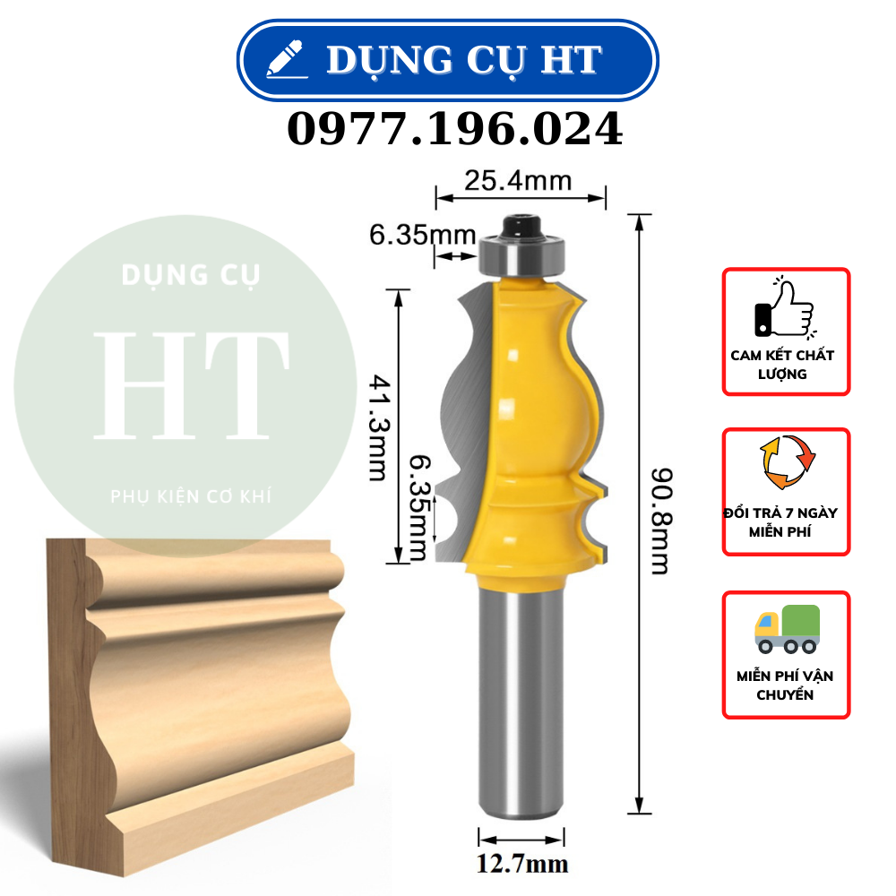 Mũi dao phay đánh chỉ đuôi cá cốt 12ly7