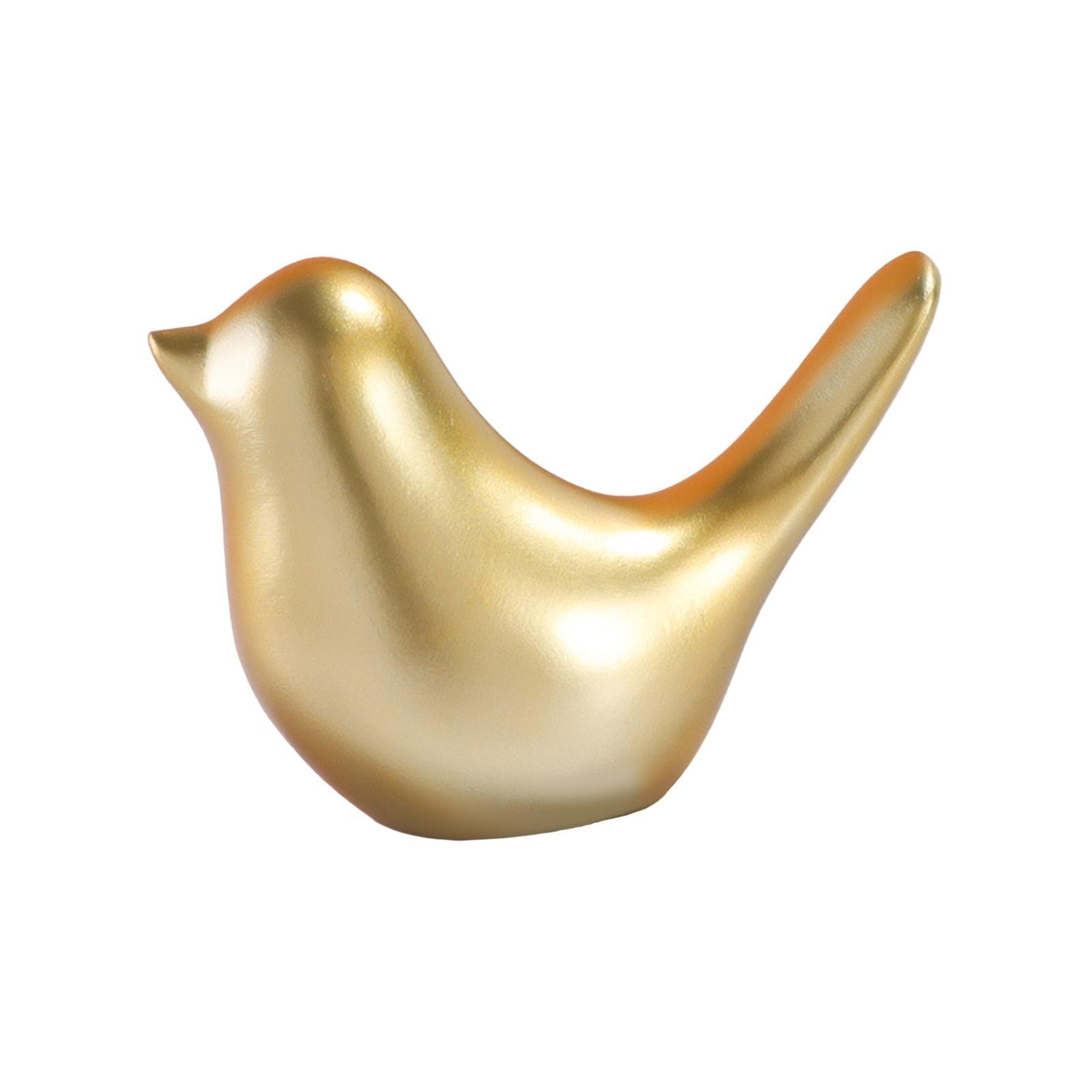 Golden Birds Figurine Nordic Style Bird Sculpture for Wedding Bedroom Office