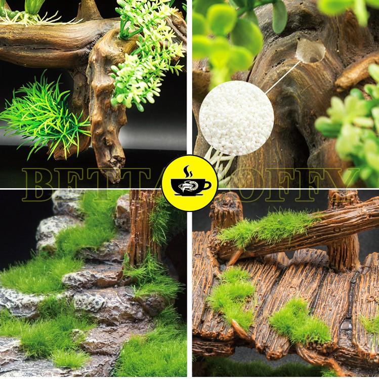 Cầu Gỗ Đá Rêu - Trang trí tiểu cảnh hòn non bộ nhà cổ bể cá