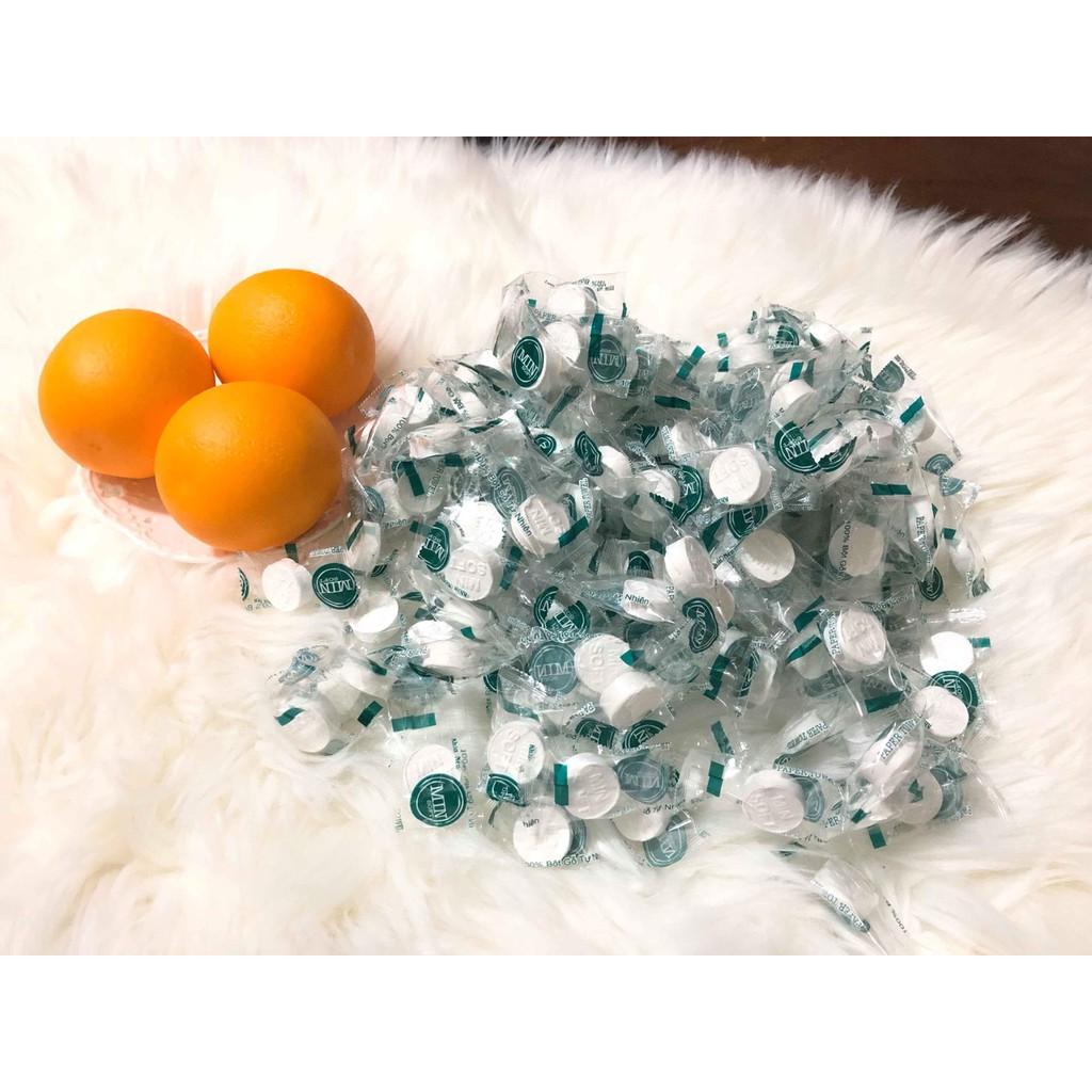 100 VIÊN KHĂN GIẤY NÉN CAO CẤP DẠNG VIÊN KẸO RỜI MIN SOFT