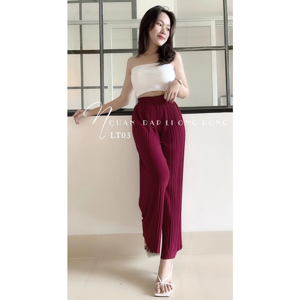 Quần Dài Thun Dập Ly Ống Rộng Vải Đep Cao Cấp Hot - BT Fashion + Hình Thật