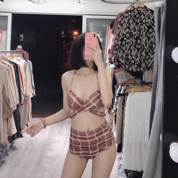 freeship Bikini hai mảnh sexy nâu mặc đi biển đi bơi hot( Ảnh chụp thật)