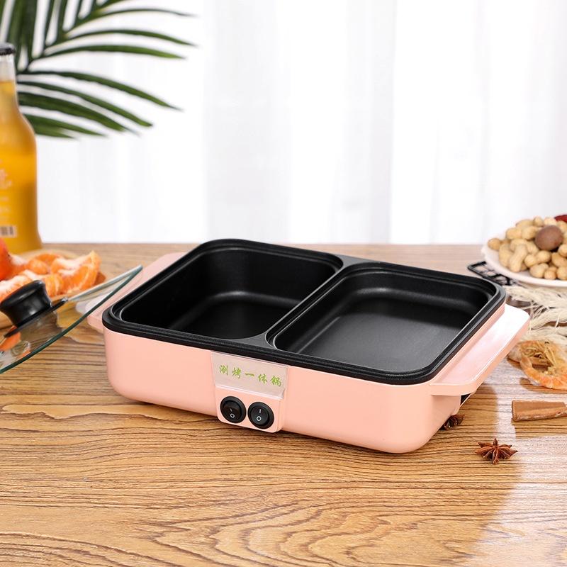 Bếp Lẩu Nướng 2 Ngăn, Bếp Lẩu Nướng 2 In 1, Bếp Chiên, Bếp Nướng Điện Đa Năng