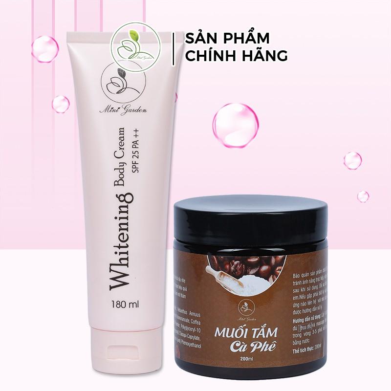 Bộ Chăm Sóc Trắng Da Minigarden (Kem Body Cream SPF 25 PA ++ 180ml + Muối Tắm Cafe 200 gram) 