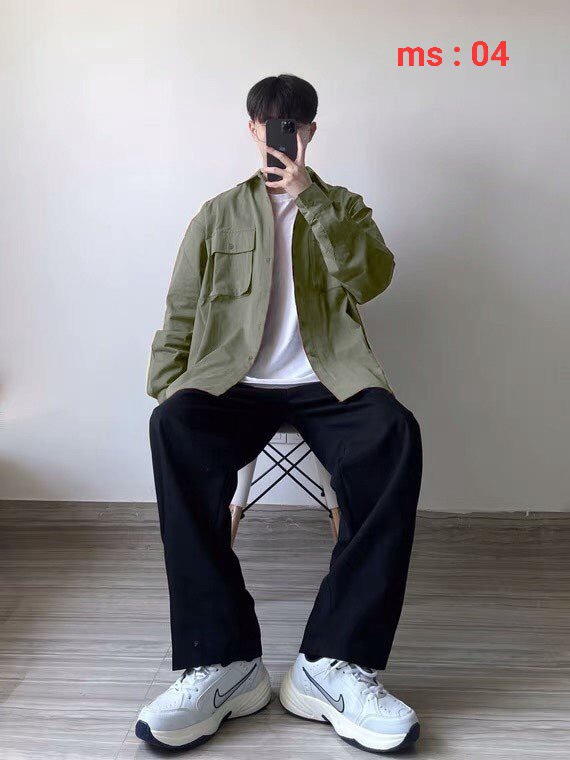 Áo khoác unisex nam kaki, áo khoác denim chống nắng form rộng