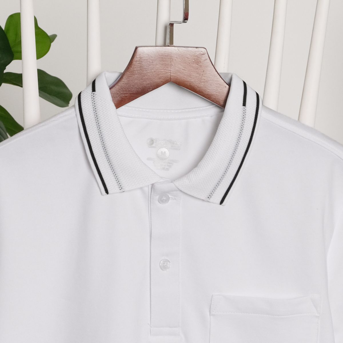 Áo thun polo basic cotton nam Simple &amp; Basic, mềm mịn, thấm hút mồ hôi tốt, mau khô, màu trắng