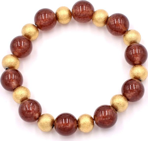 Chuỗi tay đá vân rồng nâu 10 ly VVRNHVT1 - hợp mệnh Kim, mệnh Thổ