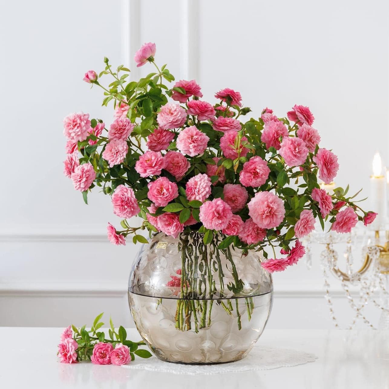 Lọ hoa Bohemia Optika (Trắng, hồng, khói, tím, xanh lá cây, xanh nước biển, xanh đậm, vàng)