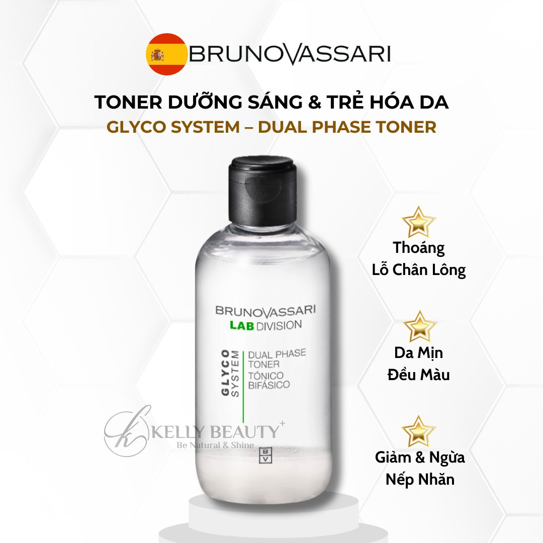 Toner Dưỡng Sáng Trẻ Hóa Da Bruno Vassari Glyco Systems Dual Phase Toner | Kelly Beauty