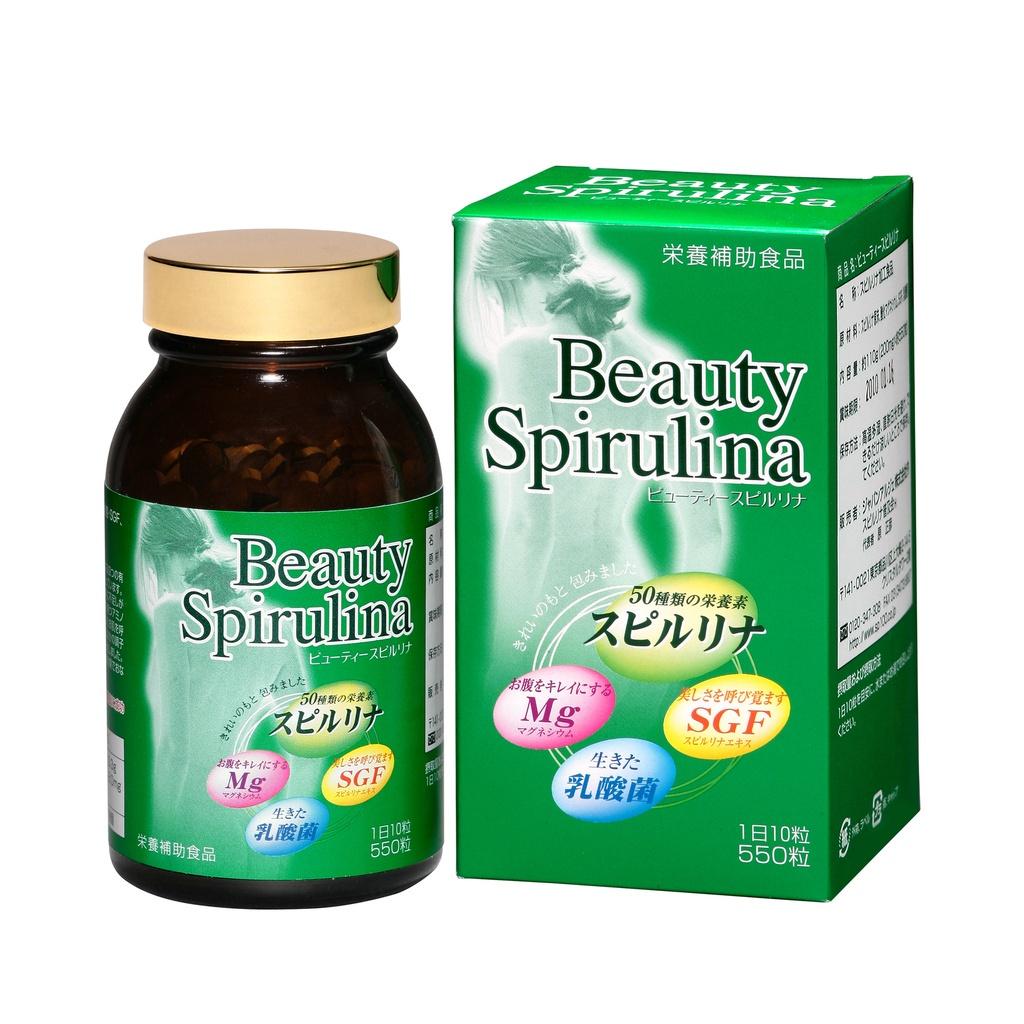 Tảo Beauty Spirulina Nhật Bản 550 viên - Bí quyết trẻ và đẹp của phụ nữ Nhật Bản