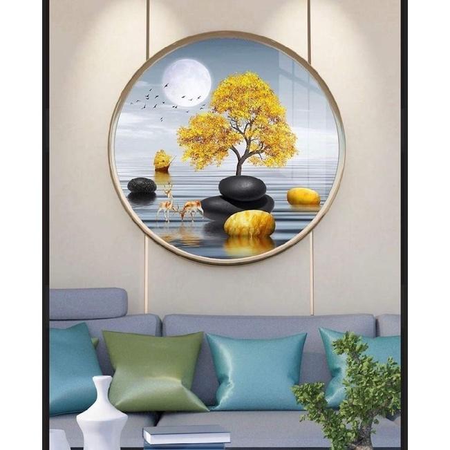 Tranh Tráng Gương Hình Tròn- In UV 3D Mika Cao Cấp