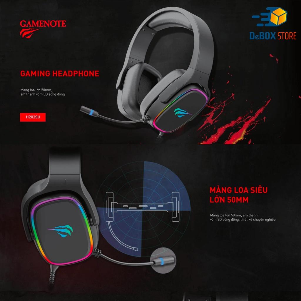 Tai Nghe Gaming Headphone HAVIT H2029U, Driver 50mm, Thiết Kế Khung Thép, Mic Khử Ồn - Hàng Chính Hãng