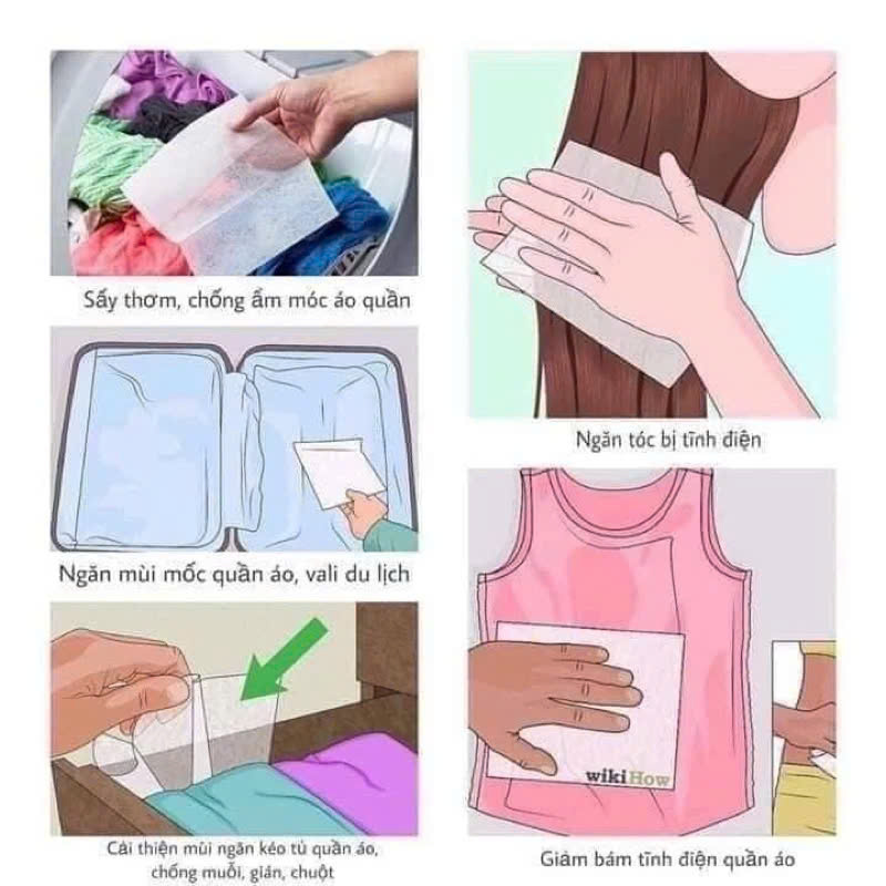 10 TỜ GIẤY THƠM BOUNCE Giấy thơm quần áo