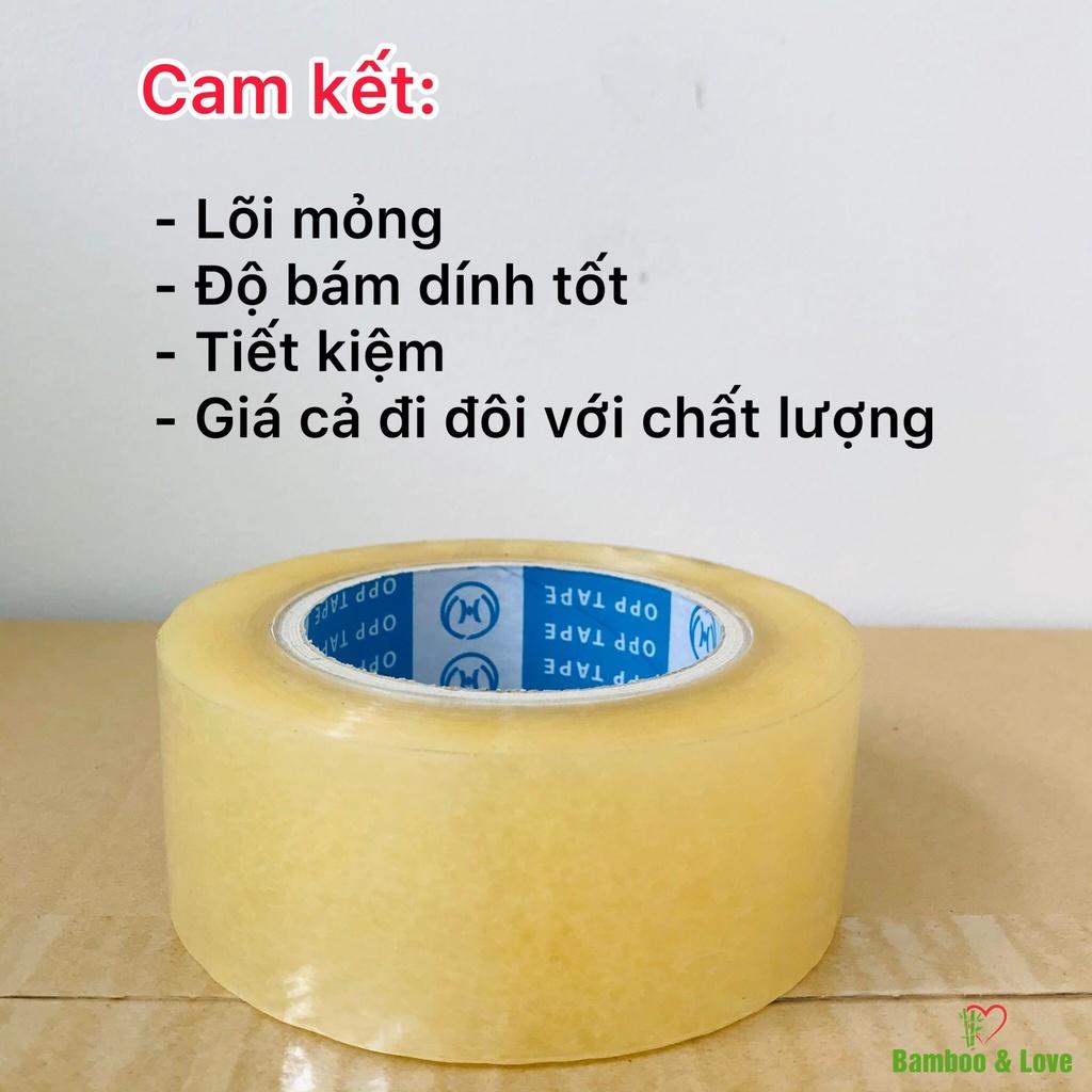 Băng keo trong 100yard; 200yard, 4.8cm, lõi mỏng 0.5cm tiết kiệm nhất thị trường (1 cây 6 cuộn)