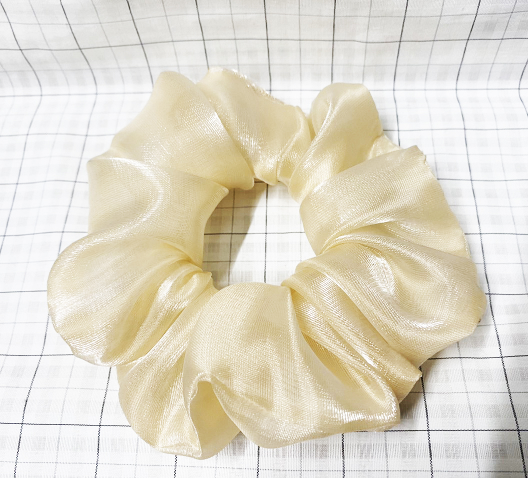 Dây cột tóc scrunchies mẫu mới màu nâu vàng ánh kim - cột tóc màu hot