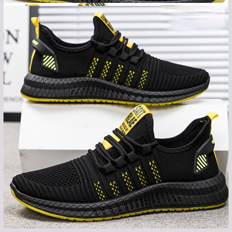 Giày thời trang Giày chạy bộ giày thể thao thoáng khí giày thể thao nam Giày chạy bộ nam dày Zapatillas Hombre đi bộ đi bộ bình thường Color: Black Shoe Size: 10