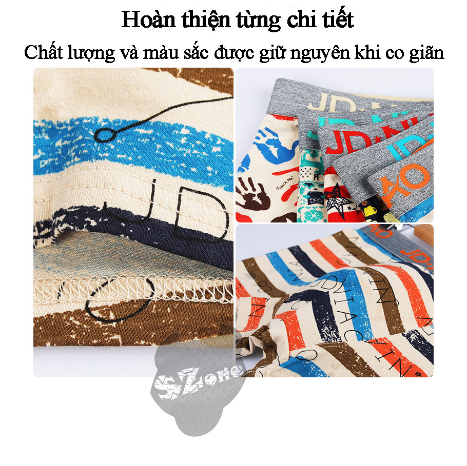 Hộp 5 Quần lót nam Boxer trơn, vải cotton thoáng mát, quần sịp sờ là thích