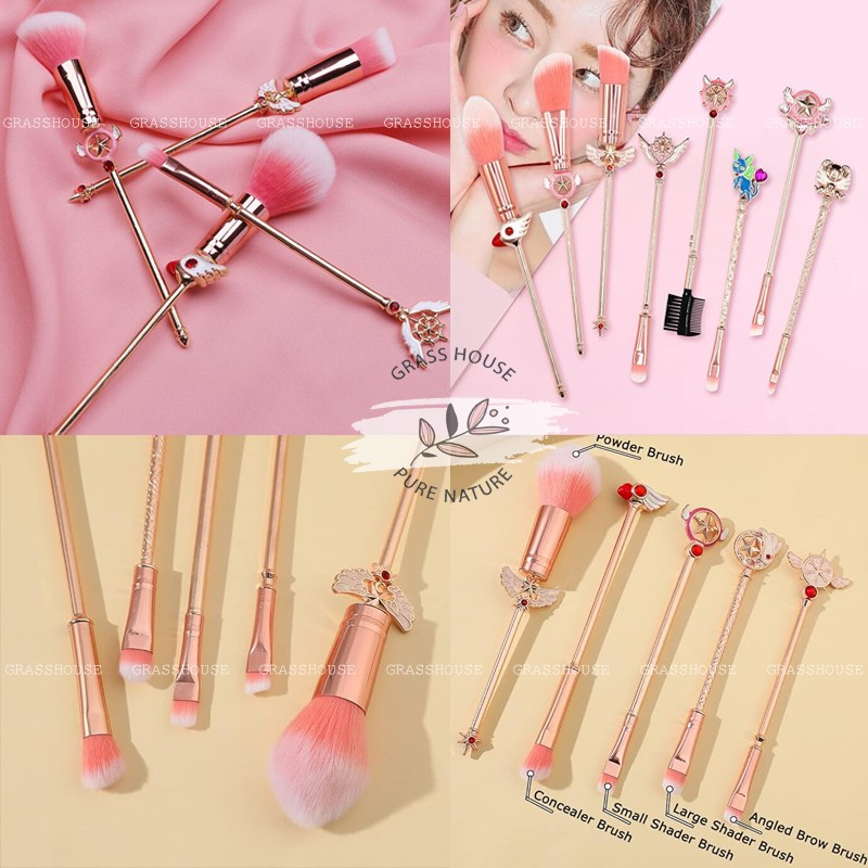 BỘ CỌ TRANG ĐIỂM 8 CÂY SAKURA GOLD ROSE HÀNG THỦ CÔNG SƠN TỈNH ĐIỆN CAO CẤP