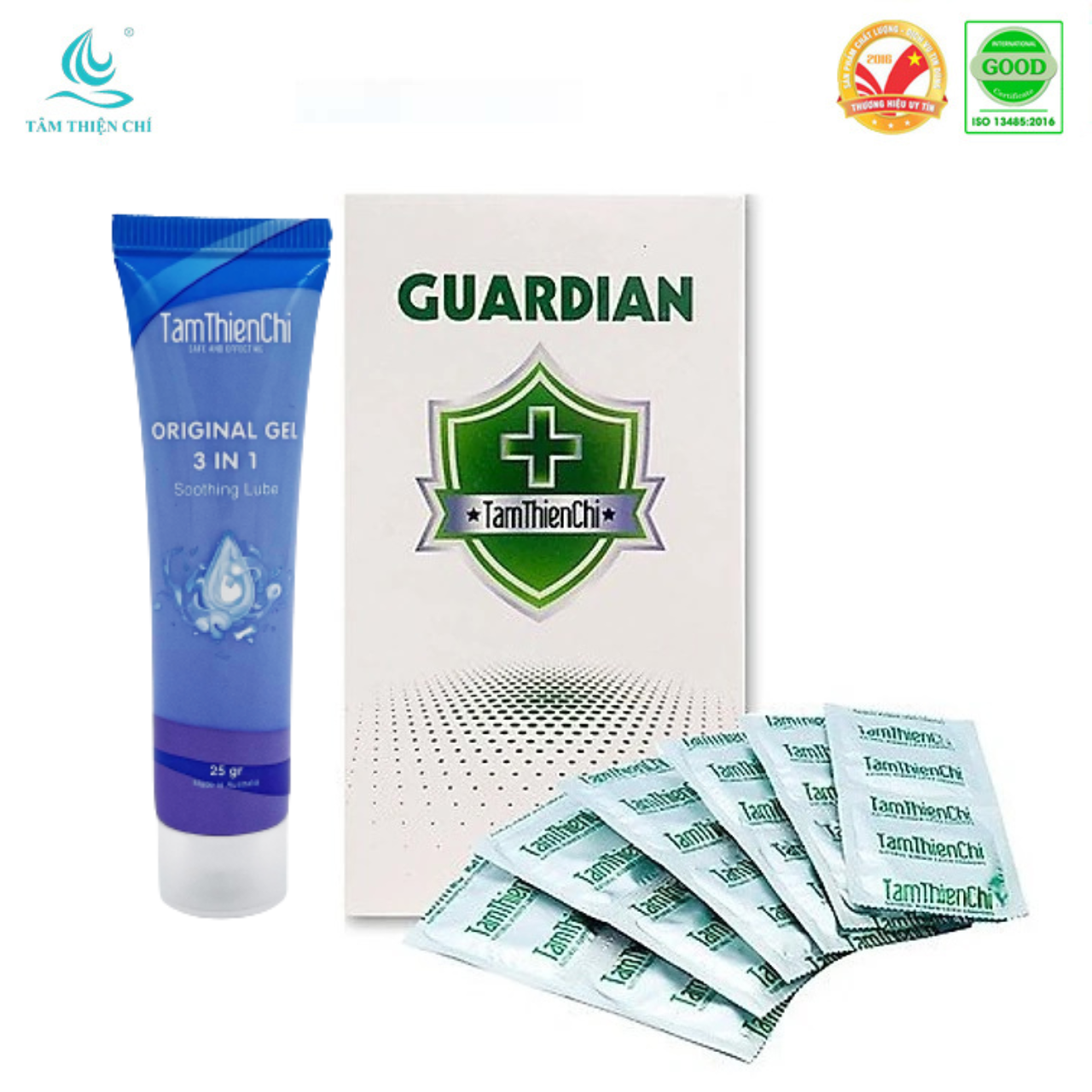 Gel bôi trơn Tâm Thiện Chí 25g và Bao cao su TTC GUARDIAN hộp 12 cái