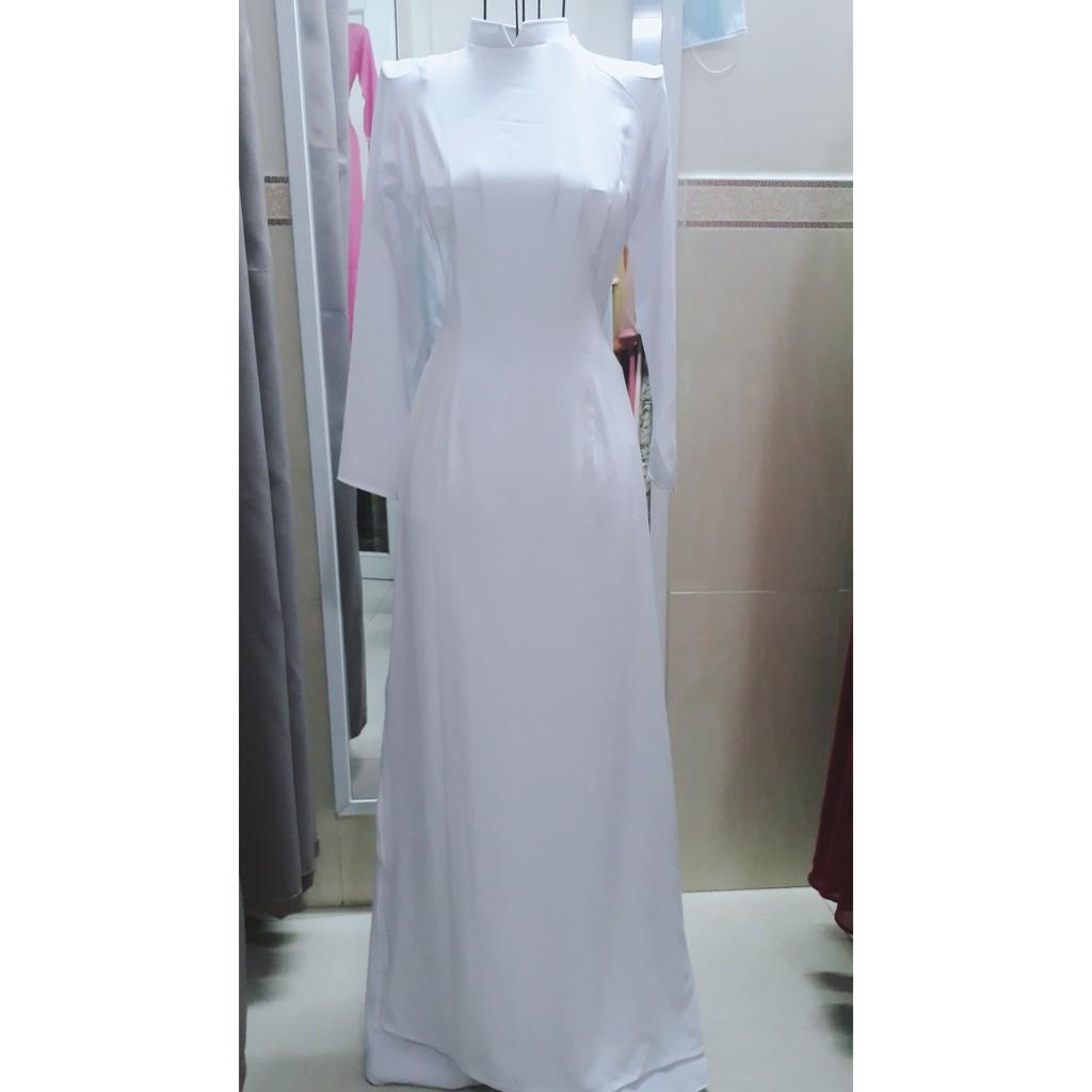 ÁO DÀI KỸ YẾU 4 TÀ - CỔ V TAY DÀI - HÌNH THẬT 100