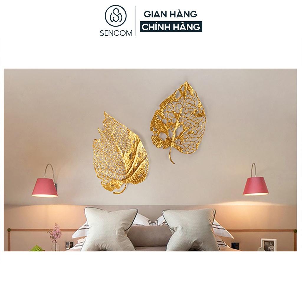 Tranh sắt treo tường nghệ thuật hình lá bồ đề SENCOM đồ vật decor trang trí nhà cửa mã 2028