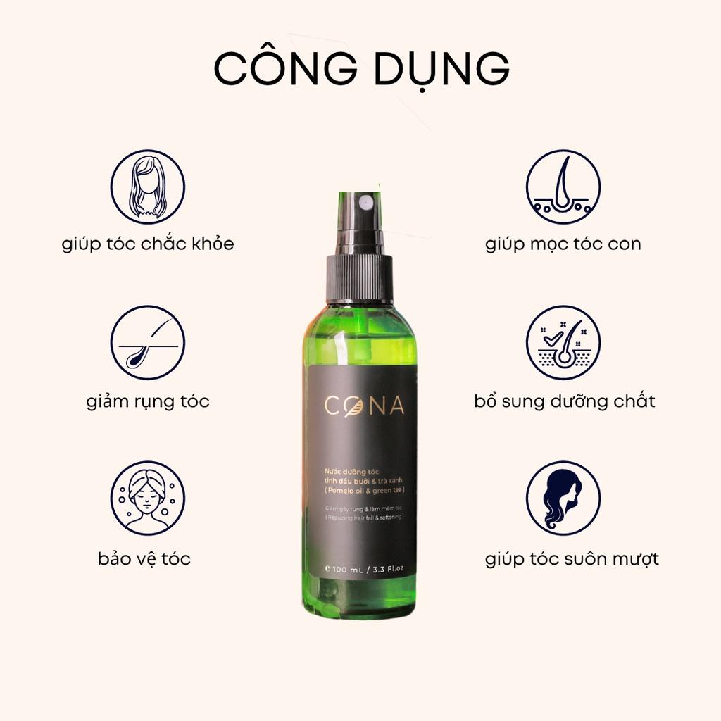 Nước dưỡng tóc tinh dầu bưởi và trà xanh cona 100ml giúp tóc chắc khỏe