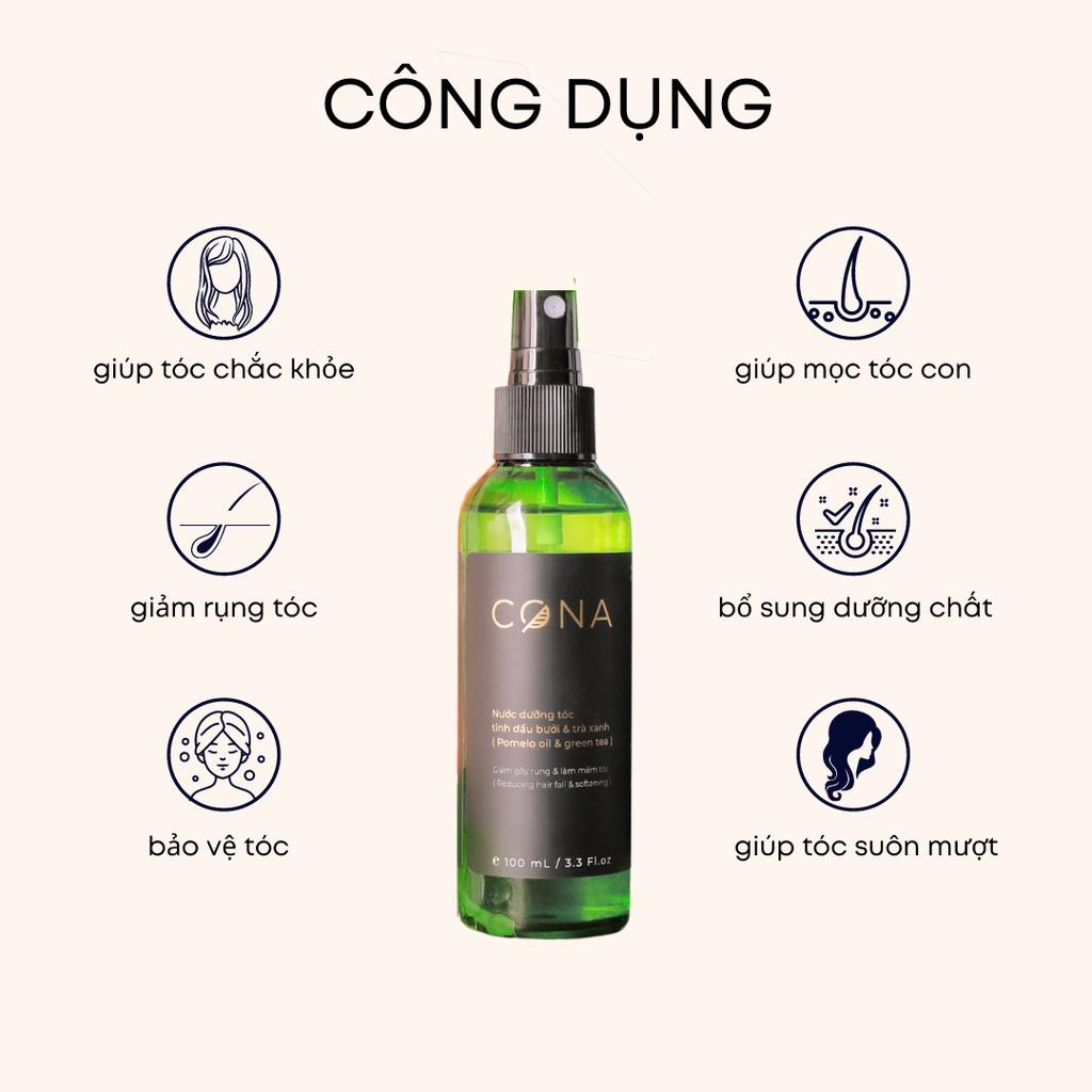 Bộ 2 chai nước dưỡng tóc kích mọc tóc tinh dầu bưởi và trà xanh cona 2x100ml giúp tóc mọc nhanh giảm gãy rụng