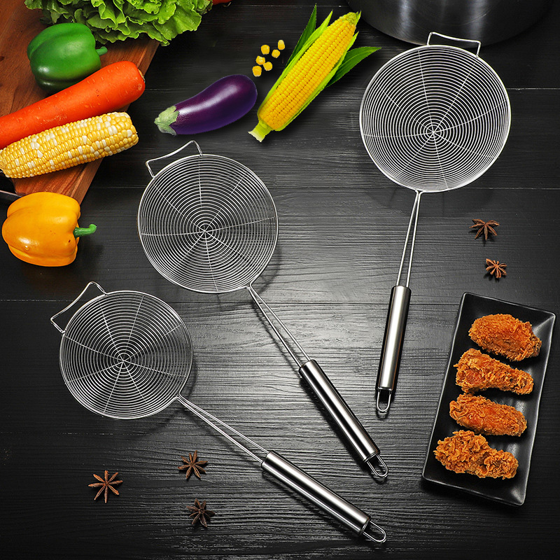 Vợt Lưới Rổ Lọc Thức Ăn Đa Chức Năng Cho Nhà Bếp Vá Sạn Vợt INOX SUS304