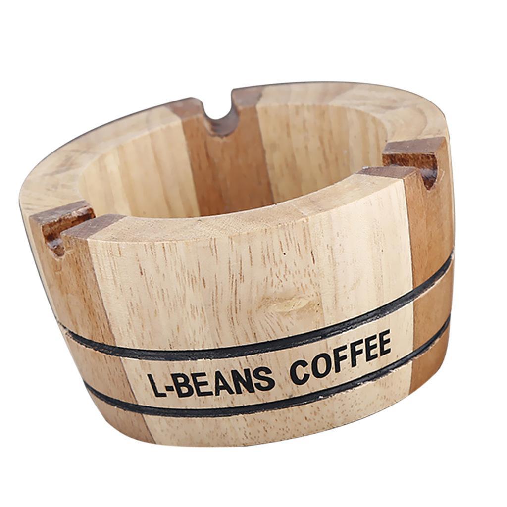 Wood Round Design Cigarette Cigar Tabletop Ashtray For Home/Office/Travel