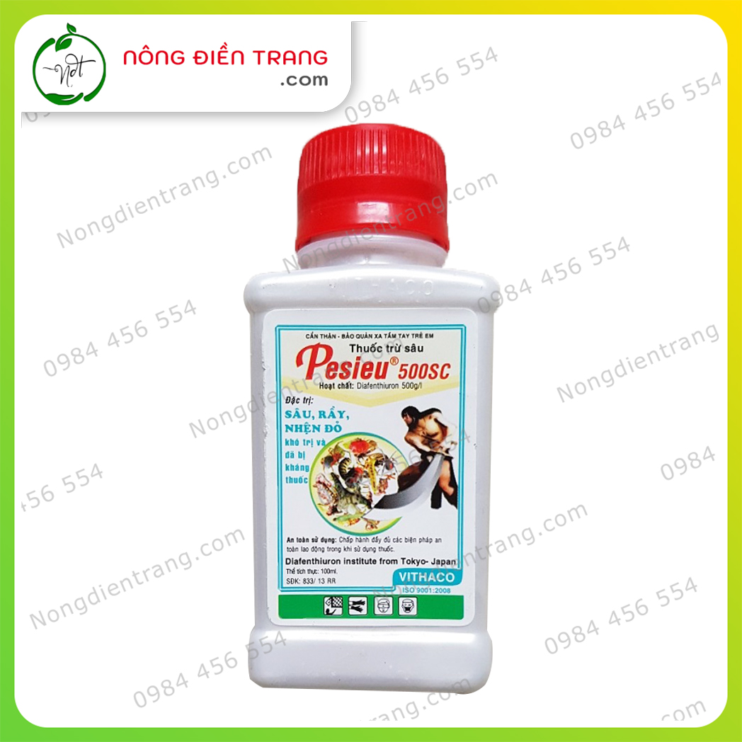 Pesieu 500SC - Chai 100ml - Th.uốc Trừ sâu rầy nhện đỏ sâu xanh bù lạch bọ xít trên hoa cây cảnh cây ăn trái VTNN Nông Điền Trang