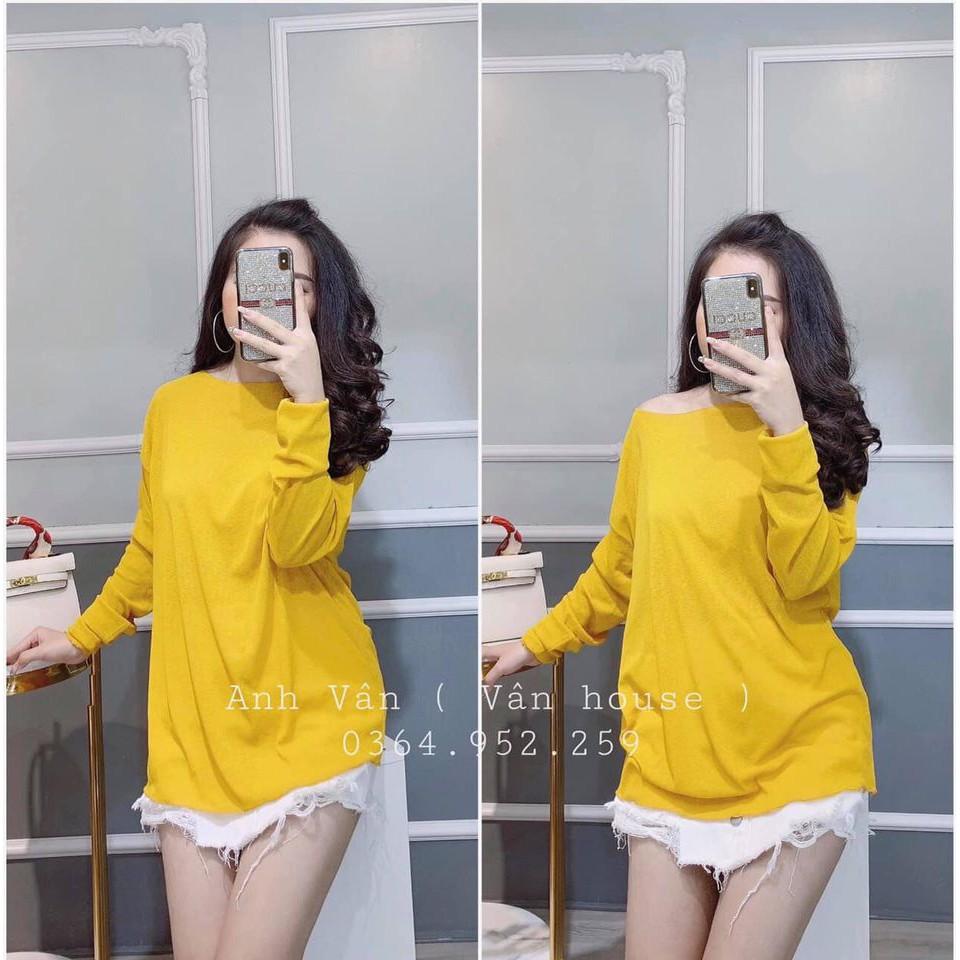 Áo lệch vai chất cotton giấy xinh